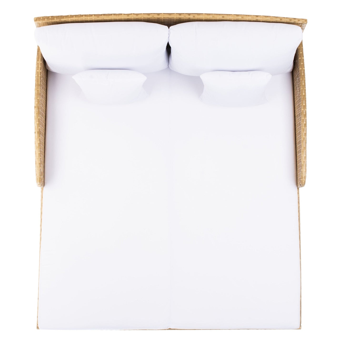 Lit de repos d'extérieur SAFAVIEH Taniyah en osier avec oreiller et coussins - 53 L x 28 P x 62 H