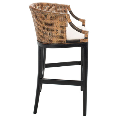 Tabouret de bar en rotin SAFAVIEH Virona de 76 cm (22,3 po l x 20,5 po l x 39 po H)