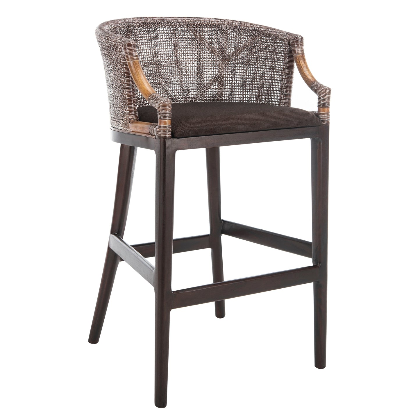 Tabouret de bar en rotin SAFAVIEH Virona de 76 cm (22,3 po l x 20,5 po l x 39 po H)