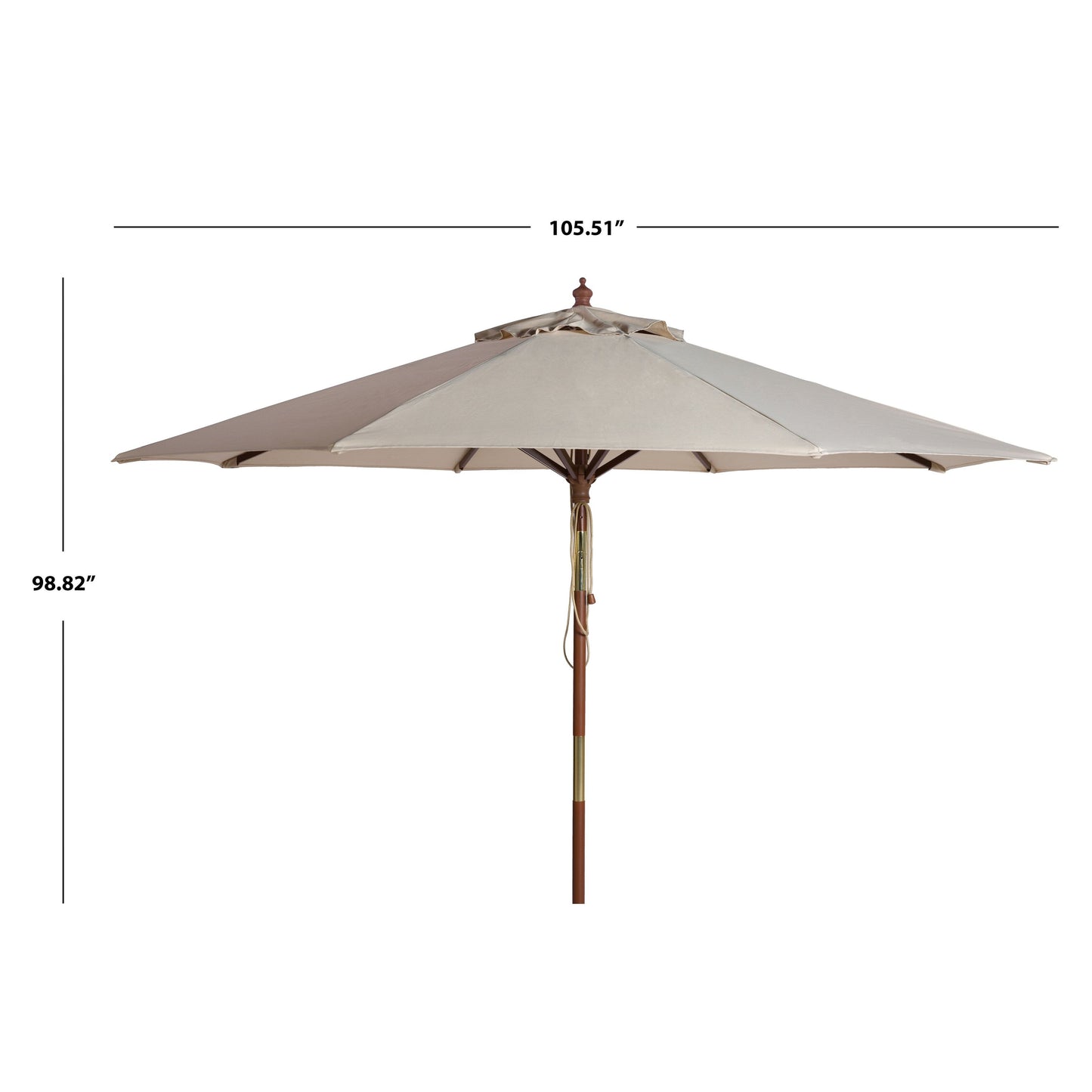 Parasol d'extérieur en bois SAFAVIEH Zlatana de 2,7 m