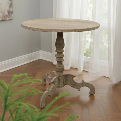 Table d'appoint à piédestal sculptée française