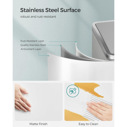 Poubelle double SONGMICS, 2 x 8 gallons, acier inoxydable