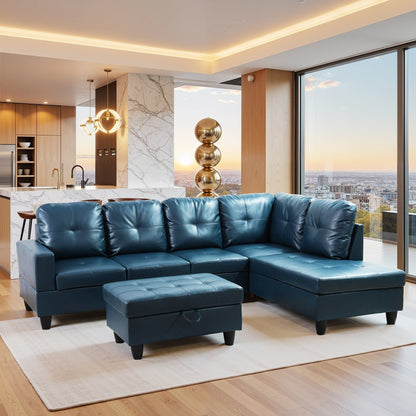 Ensemble de canapés de salon 3 pièces en cuir synthétique semi-PU