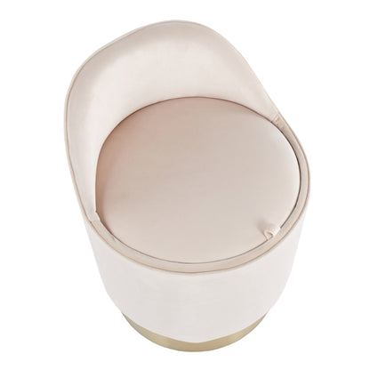 Tabouret de coiffeuse pivotant en velours Silver Orchid Corday