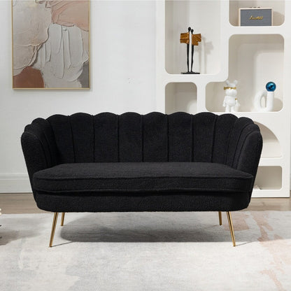 Petit canapé deux places Mini Room avec pieds en métal doré - 2 places