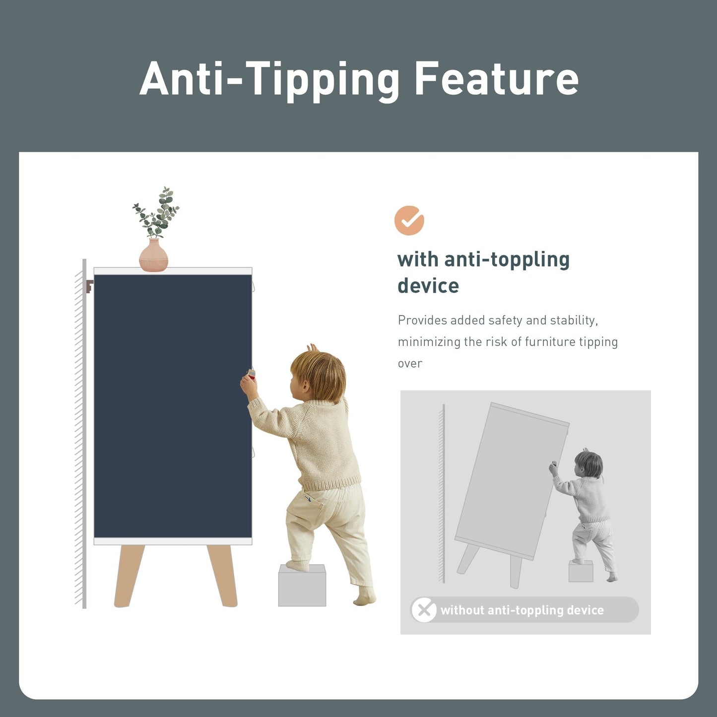 Desserte de cuisine Sophia &amp; William avec abattant et plateau en bois d'hévéa, chariot de cuisine roulant avec grand meuble de rangement