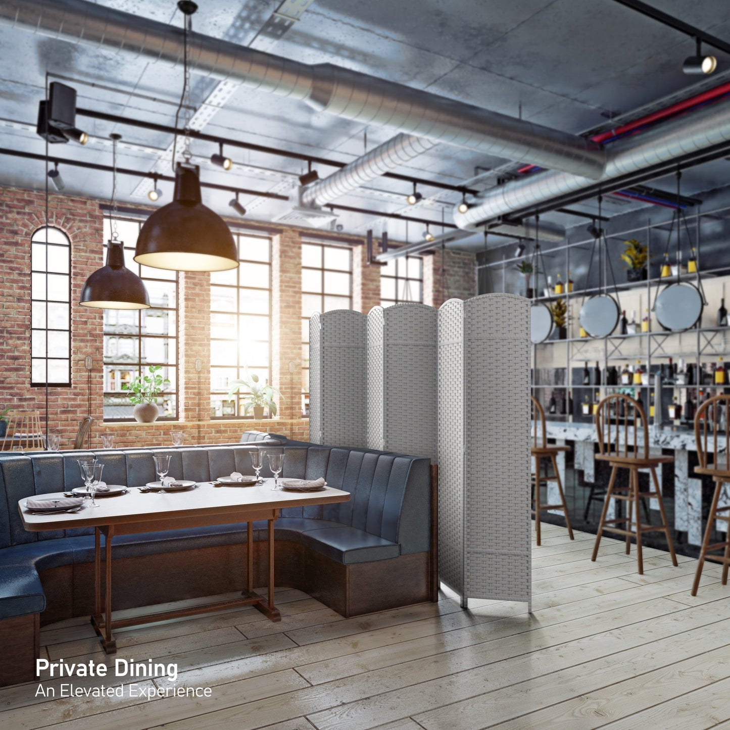 Séparateur de pièce Sorbus à 6 panneaux, cloison de séparation extra large et pliable, tissé à la main, à double charnière, en maille - 1,8 m