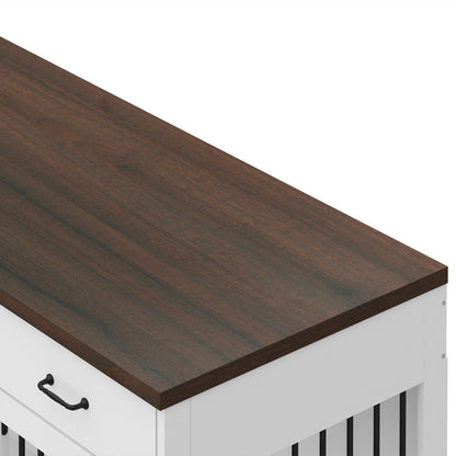 Élégant meuble en bois pour cage à chien avec rangement, 3 tiroirs