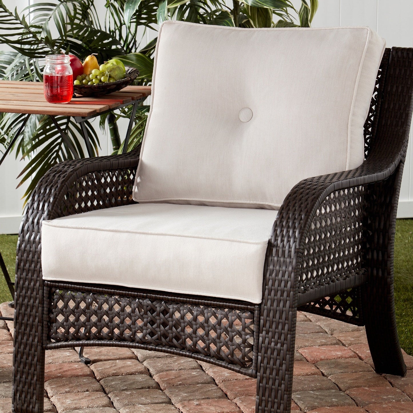 Ensemble de coussins d'extérieur à siège profond Sunbrella de qualité supérieure, 2 pièces