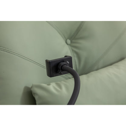 Fauteuil inclinable pivotant et électrique avec haut-parleurs Bluetooth, support de téléphone, ports de chargement USB et Type-C, rangement dissimulé dans les accoudoirs
