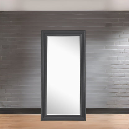 Grand miroir sur toute la surface, miroir surdimensionné, cadre en imitation bois lisse, miroir rectangulaire à suspendre au mur