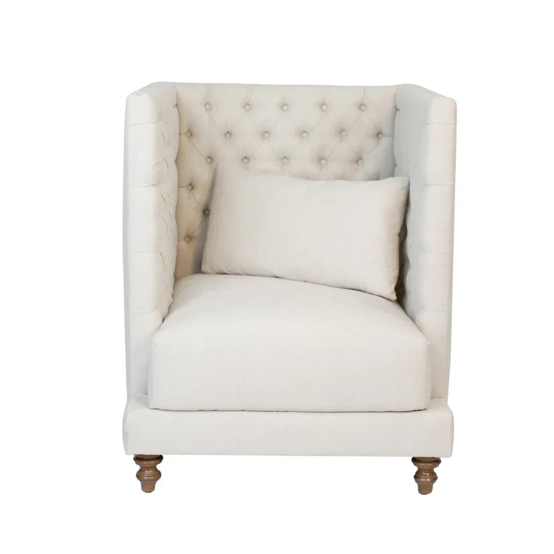 Fauteuil à dossier carré capitonné Kingston