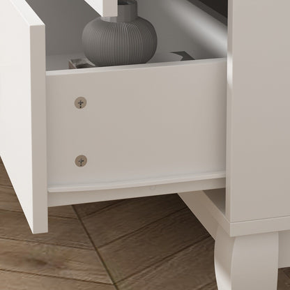 Commode double Timechee à 6 tiroirs, 47,2 po de largeur, pieds en bois massif, coffre laqué