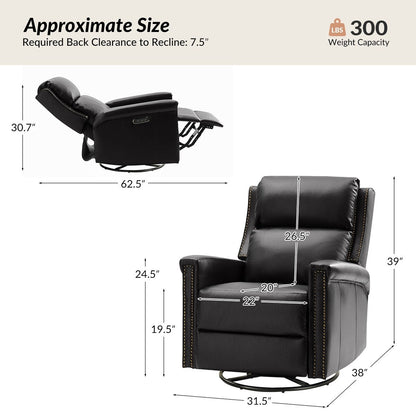 Ensemble de 2 fauteuils inclinables électriques pivotants et à bascule traditionnels Tobias par HULALA HOME