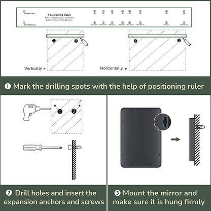 Miroir mural de salle de bain moderne à cadre en métal TokeShimi