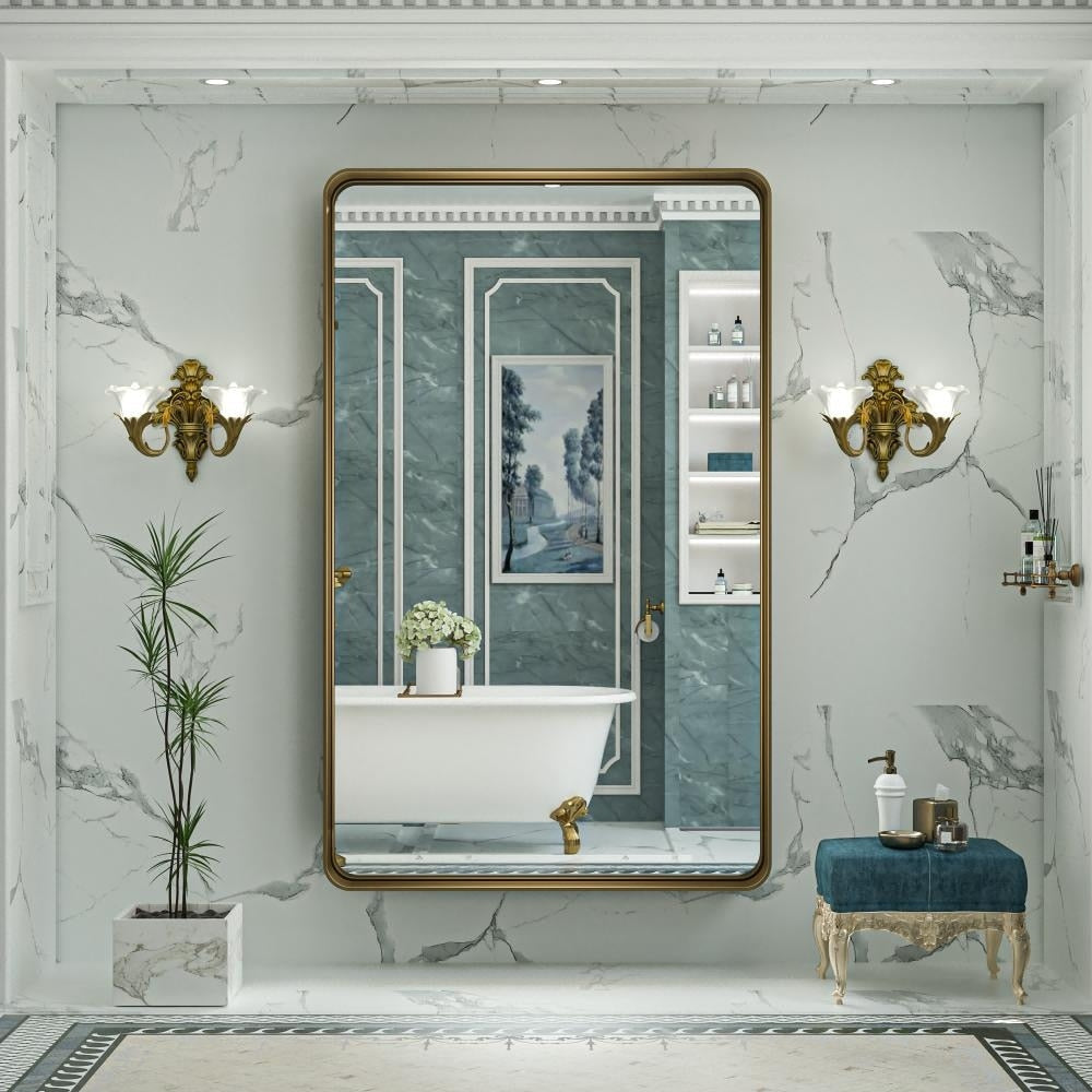 Miroir mural de salle de bain moderne à cadre en métal TokeShimi