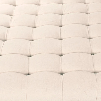 Ottoman capitonné blanc cassé style shabby chic