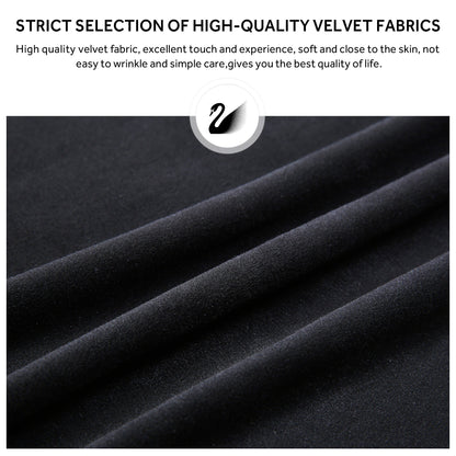 Chaise de salle à manger capitonnée en velours avec pieds en bois massif, lot de 6