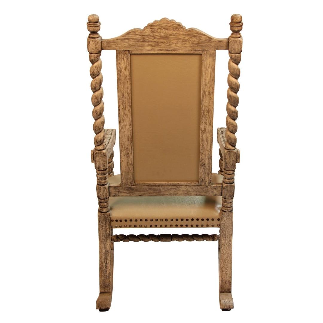 Fauteuil d'appoint en cuir sculpté Valencia