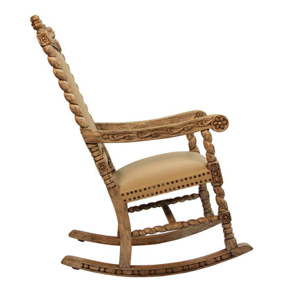 Fauteuil d'appoint en cuir sculpté Valencia