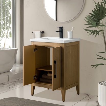 Meuble-lavabo simple Vanity Art 20, 24 ou 30 avec dessus en céramique