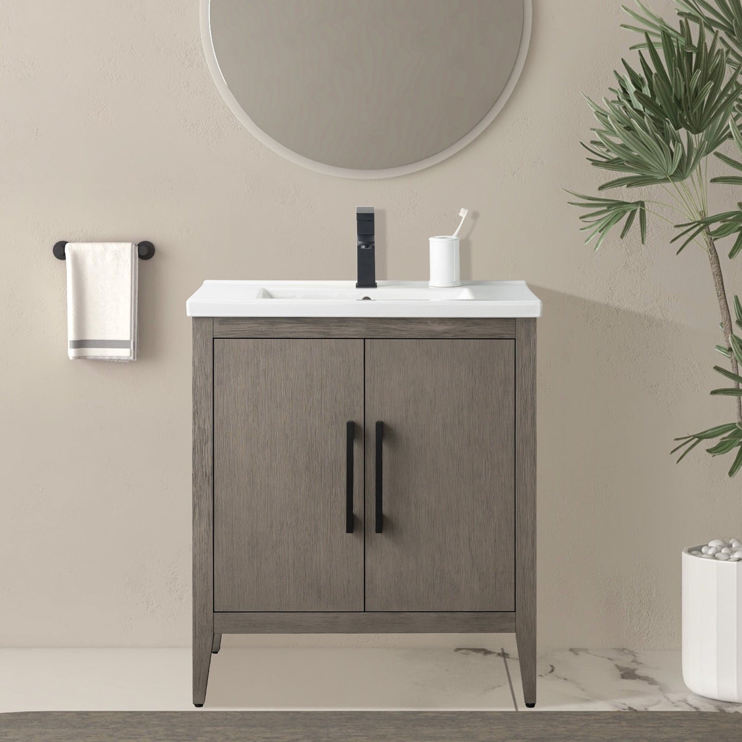 Meuble-lavabo simple Vanity Art 20, 24 ou 30 avec dessus en céramique