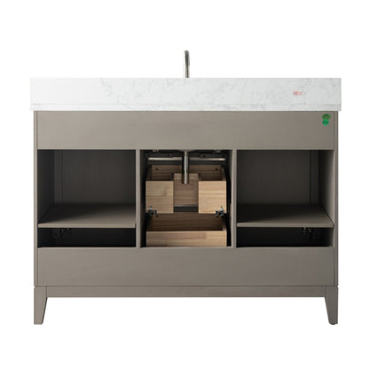 Meuble-lavabo de salle de bain Vanity Art avec lavabo en céramique et plateau en marbre reconstitué