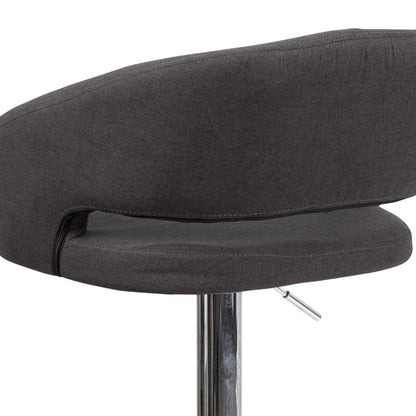 Tabouret de bar moderne rembourré à hauteur réglable avec dossier arrondi