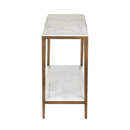 Table console en marbre blanc lilas