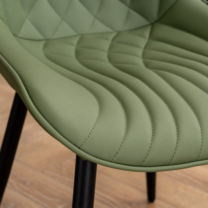 Lot de 2 chaises de salle à manger modernes en cuir rembourré sans accoudoirs