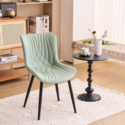 Lot de 2 chaises de salle à manger modernes en cuir rembourré sans accoudoirs