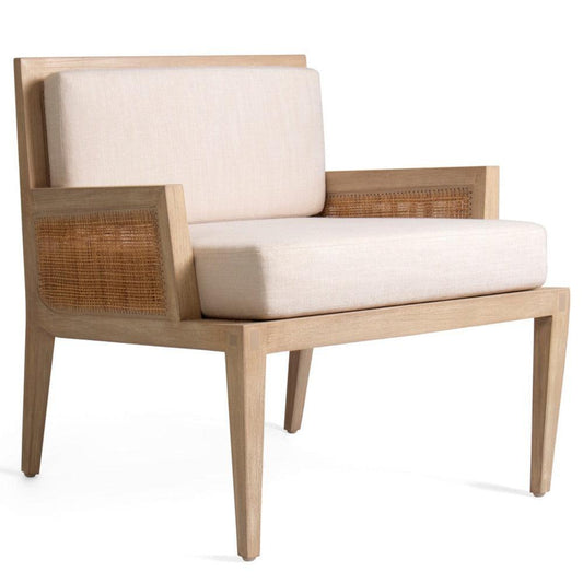 Chaise longue moderne en rotin naturel