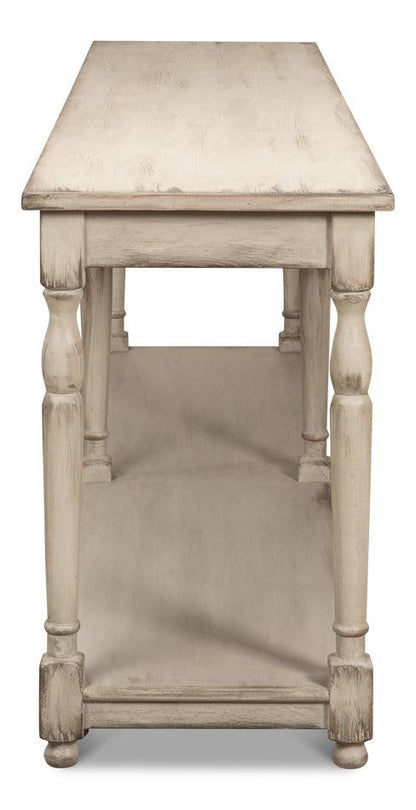 Console de style campagnard français gris vieilli