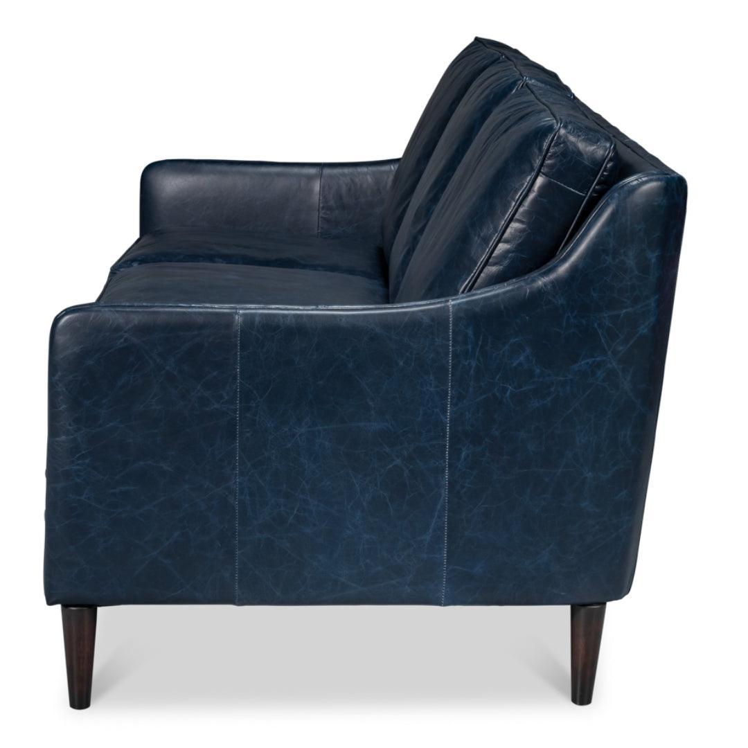 Canapé en cuir bleu Château