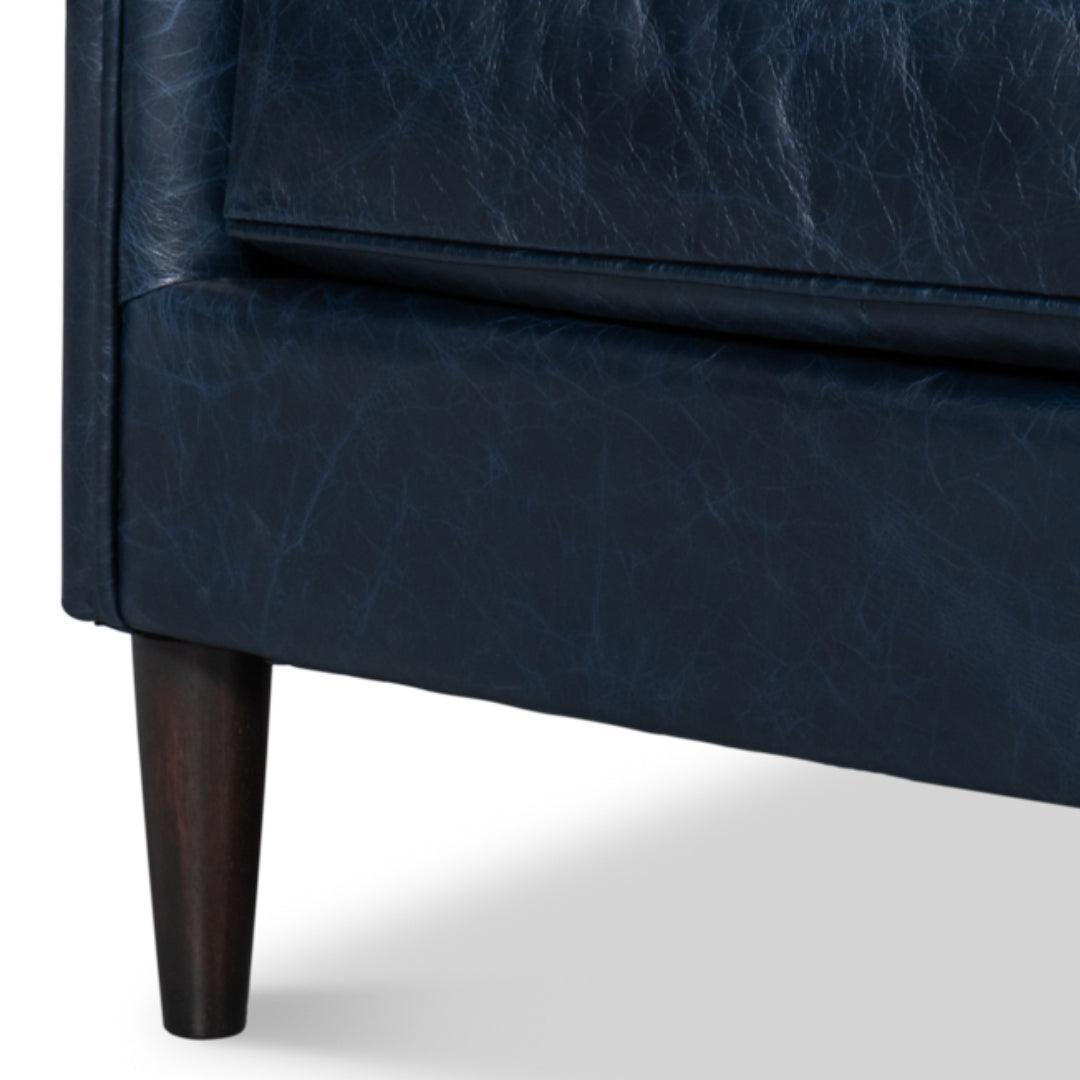 Canapé en cuir bleu Château