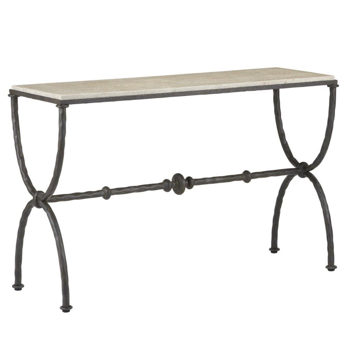 Table console en fer d'inspiration vintage
