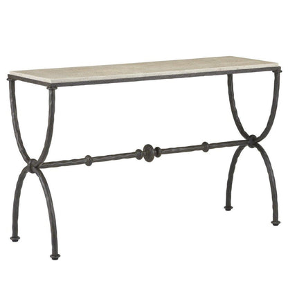 Table console en fer d'inspiration vintage