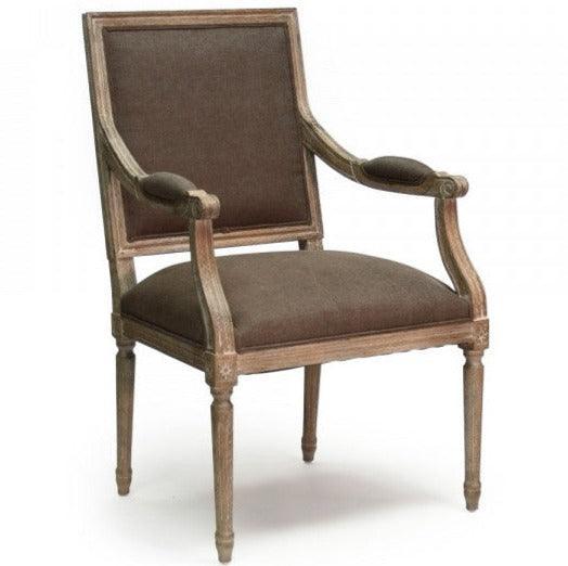 Fauteuil français à dossier carré aubergine