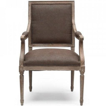 Fauteuil français à dossier carré aubergine