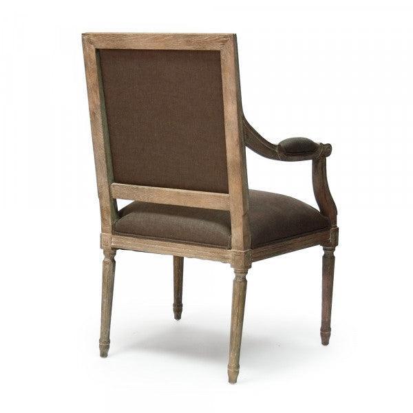 Fauteuil français à dossier carré aubergine