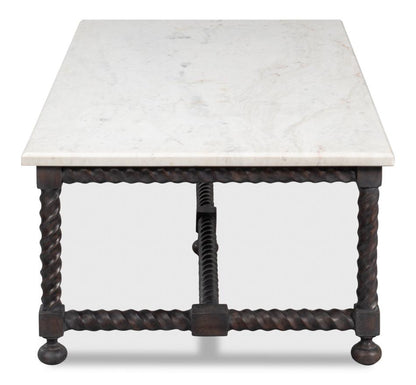 Table basse avec plateau en marbre blanc Barley