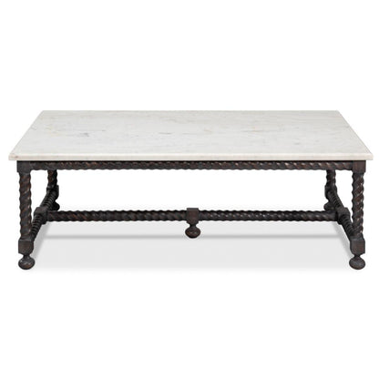 Table basse avec plateau en marbre blanc Barley