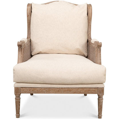 Chaise en tissu côtier beige naturel