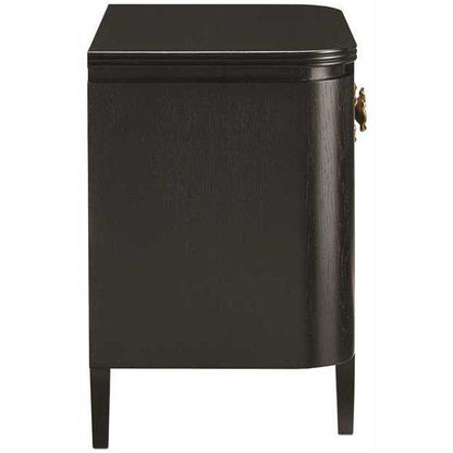 Table de chevet florale noire