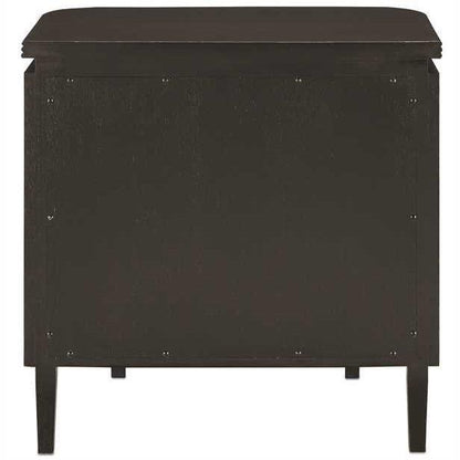 Table de chevet florale noire