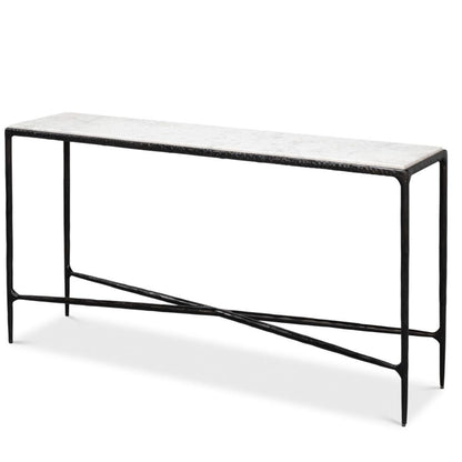 Table console avec plateau en marbre forgé