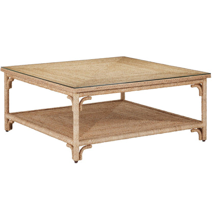 Table basse en corde d'abaca tressée