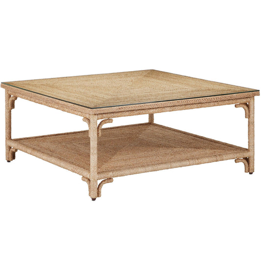 Table basse en corde d'abaca tressée