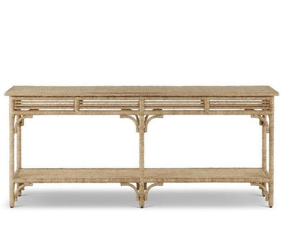 Table console en corde d'abaca tressée