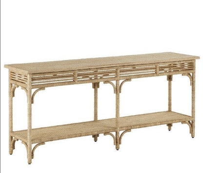 Table console en corde d'abaca tressée